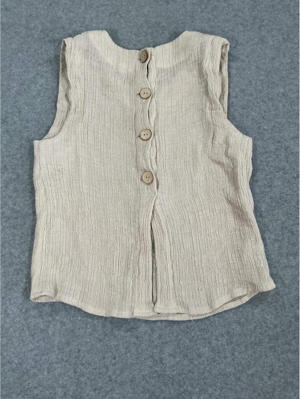 Blu Pepper Gauze Sleeveless Tank Top Small Neutral Boho Cottagecore - Picture 5 of 7